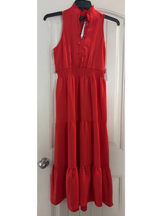 Maggy London Dresses & Skirts - Maggy London Womens Brooke Ruffle Neck Sleeveless Maxi Dress Red Size 2 Petite